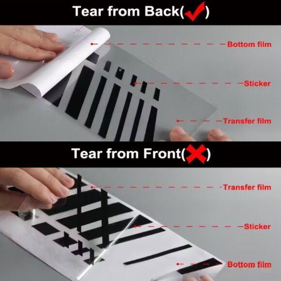 2pcs Flame Stripe Car Stickers - Red & Black High-Visibility Body Decals - Picture 5 of 5